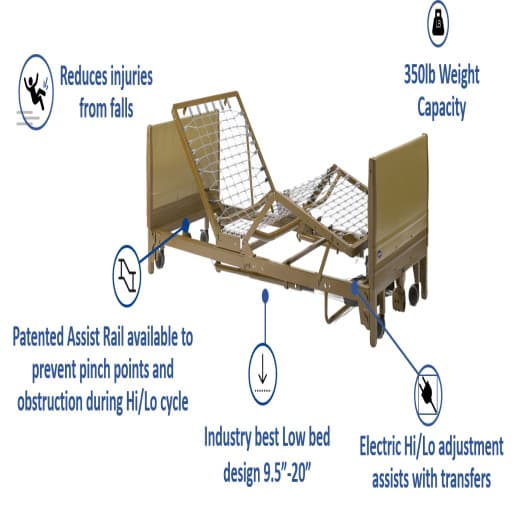Invacare 5410LOW Full Electric Low Home Care Bed - Image 5