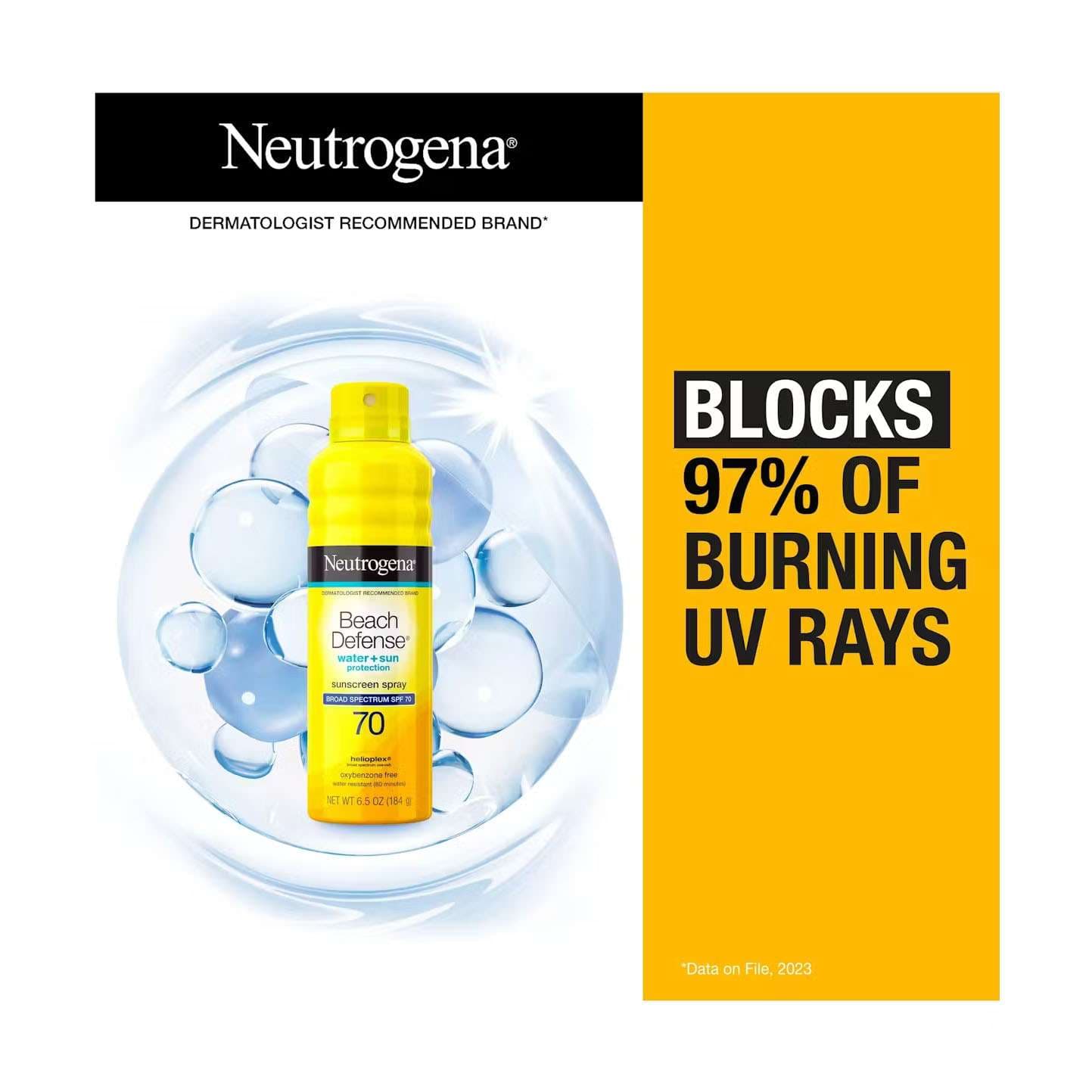 Neutrogena Beach DefenseWater + Sun Barrier Sunscreen, SPF 70, 6.5 oz - Image 2