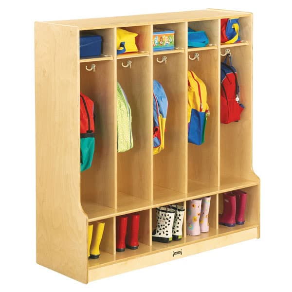 Jonti-Craft 5 section coat locker with step - Image 3
