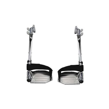 Drive Swing Away Chrome Footrests with Aluminium Footplates