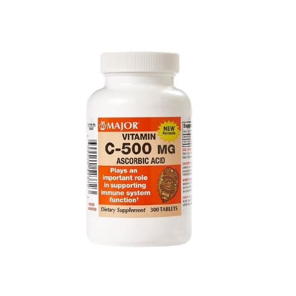 Major Pharmaceuticals Vitamin C Supplement Tablet, 500 mg - Box of 300 - Image 1
