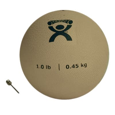 CanDo Soft Pliable Medicine Ball, 5 Inch Diameter, Tan, 1 Lbs - Image 1