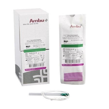 Ambu Neuroline Inoject EMG Needle Electrode with Leadwire, 26 Gauge, 1-1/2 Inch x 30 Inch - Package of 10 - Image 1