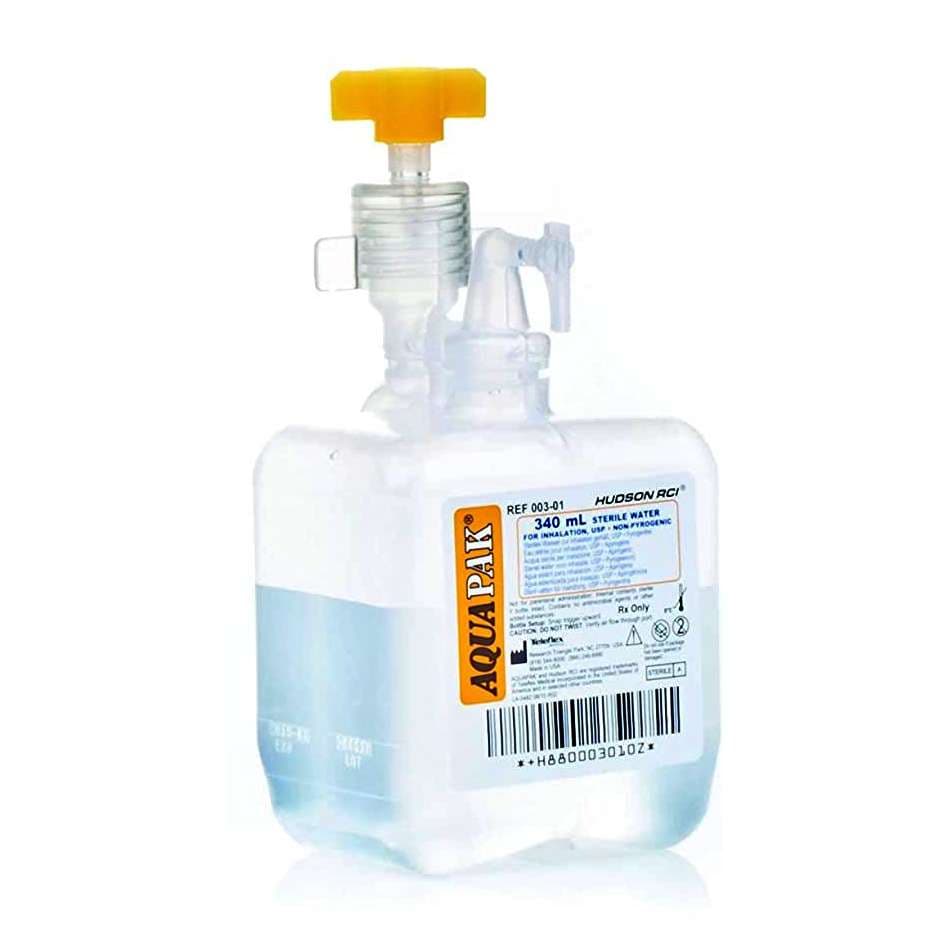 Teleflex Aquapak Prefilled Humidifier 340 mL Sterile Water - Image 1