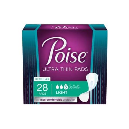 Poise Ultra Thin Light Absorbency Incontinence Pad, Regular - Package of 28 - Image 1
