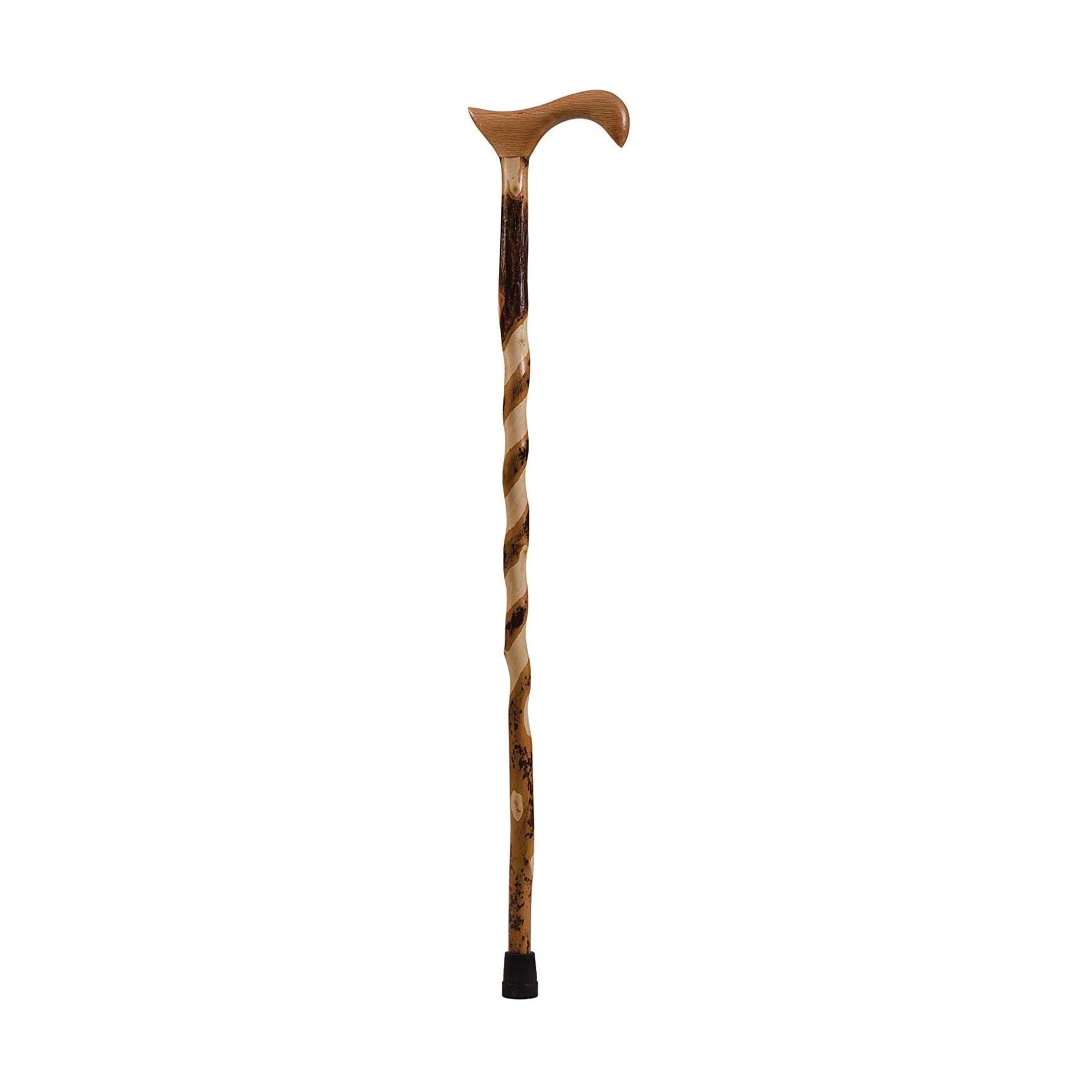 Brazos Twisted Lightweight Handcrafted Derby Walking Cane, Hickory, 37 Inch - Each - Image 1
