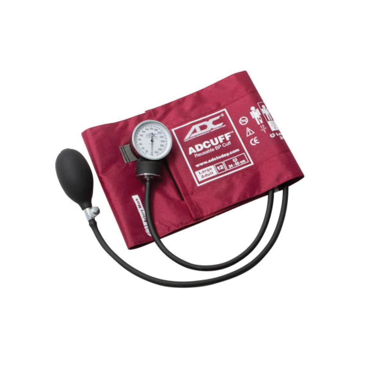 ADC Prosphyg 760 Pocket Aneroid Sphyg, Large Adult, Burgundy - Image 1