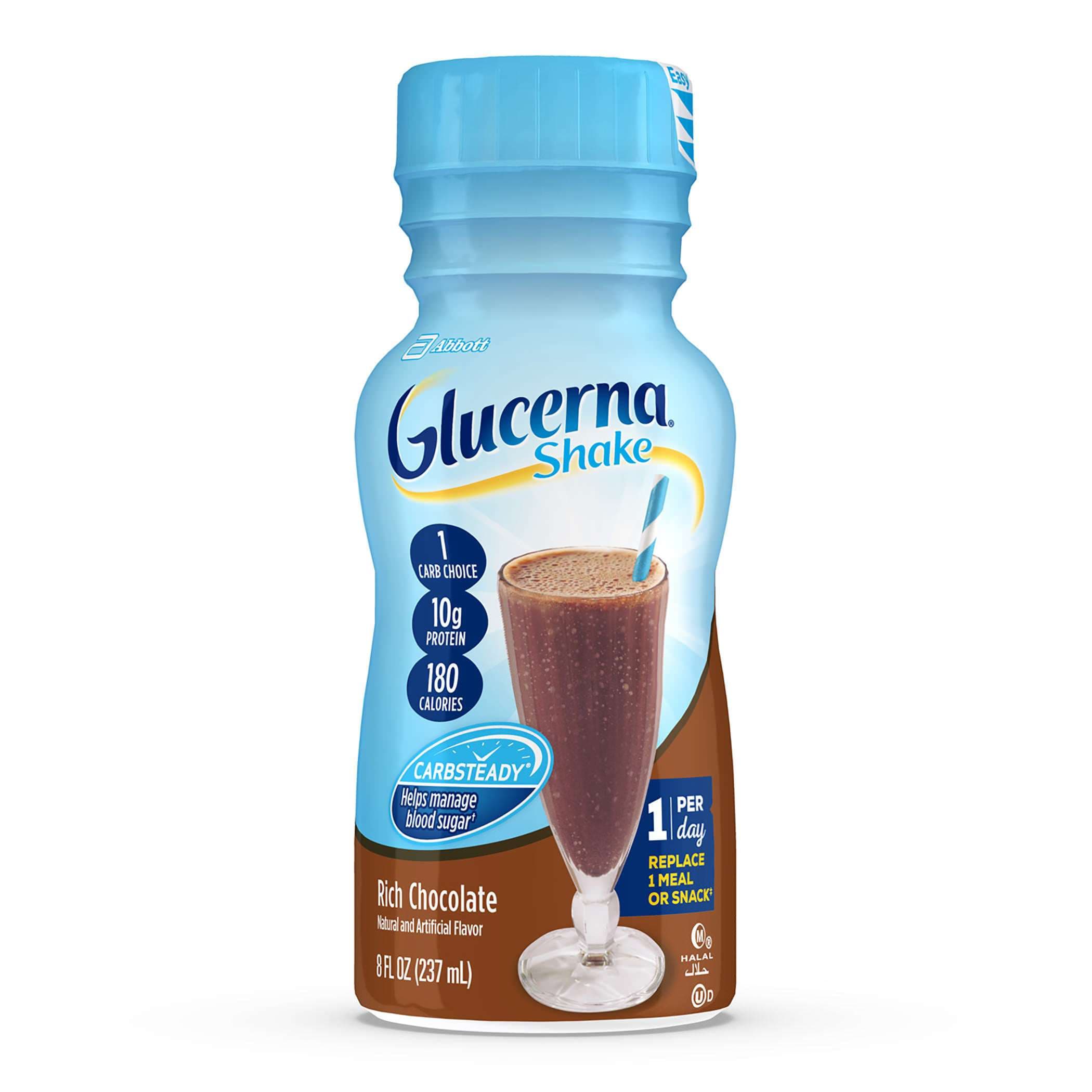 Glucerna Original Shake, Rich Chocolate, 8 oz - Case of 24 - Image 1