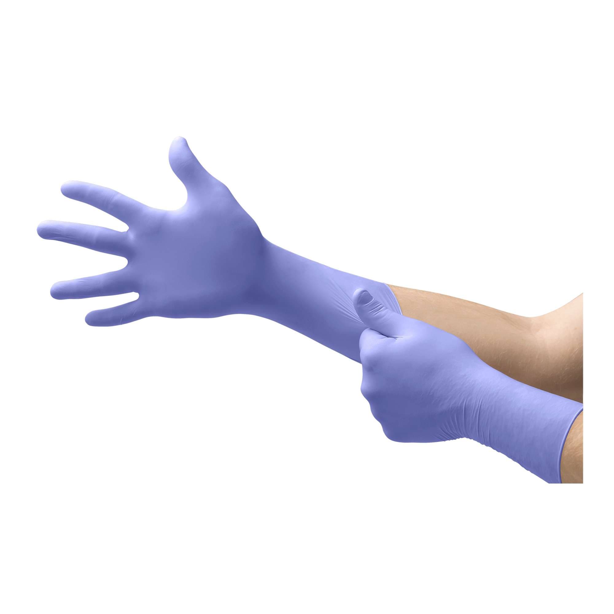 Ansell Exam Gloves, Nitrile, Latex-Free, Textured Fingers, White Exterior-Blue Interior, XXX-Large - Case of 1000 - Image 1