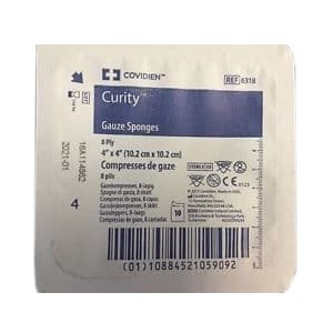 Curity Sterile Gauze Sponges with Plastic Tray, 12-Ply, 4 x 4 Inch - Tray of 10 - Image 1