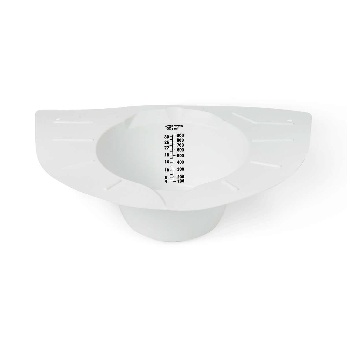 Medline Urine and Stool Specimen Collector Pan, White with Black Graduations, 30 oz - Case of 100 - Image 1