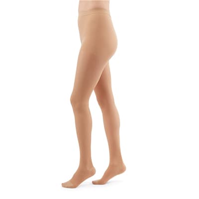 Duomed Transparent Compression Pantyhose 20-30mmHg Closed Toe, Petite, Nude, Small - Pair - Image 1
