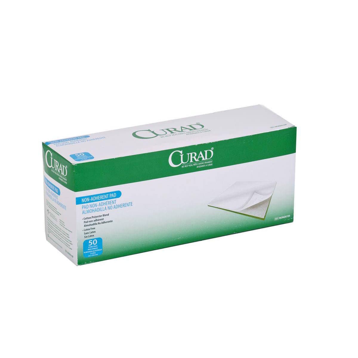 Medline Curad Sterile Nonadherent Pad, 3 x 8 Inch - Case of 600 - Image 1