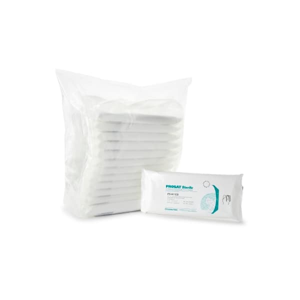 PROSAT Sterile Surface Disinfectant Cleaner Pouch Wipe Sterile, 9 x 11 Inch - Case of 48 - Image 1