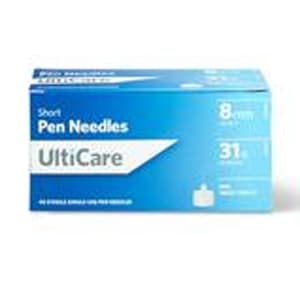 Ultimed UltiCare Pen Needle, 31 Gauze x 8 mm - Box of 90 - Image 1