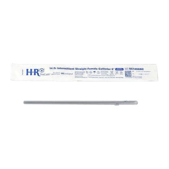 TruCath Intermittent Straight Catheter, Female, No connector, 14 Fr, 6" - Box of 30 - Image 1