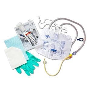 Medline 2-Layer Silicone-Elastomer Latex Foley Catheter Trays, Anti-Reflux Tower, 16 Fr - Case of 10 - Image 1