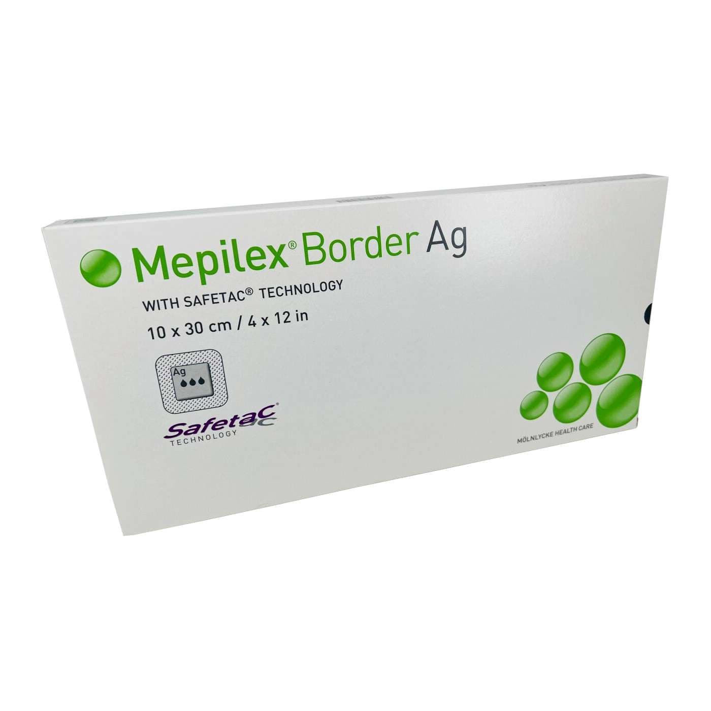 Mepilex Border Ag Antimicrobial Foam Dressing, 4 x 12 Inch - Case of 25 - Image 1