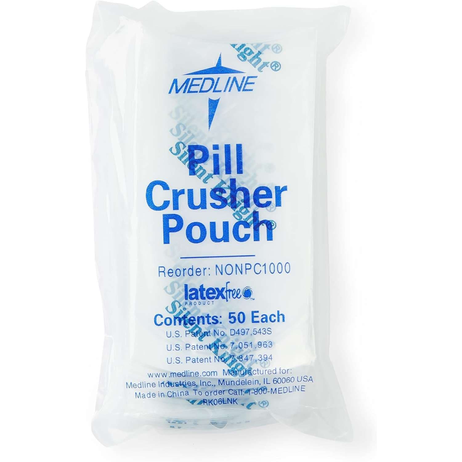 Medline Silent Knight Pill Crusher Pouches, 2" x 4-1/2" - Package of 50 - Image 3