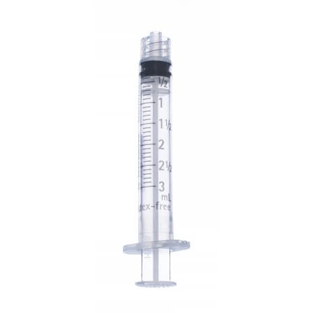 Omnifix General Purpose Syringe Without Safety Luer Lock Tip, Clear Barrel, Pouch, 3 mL - Box of 100 - Image 1