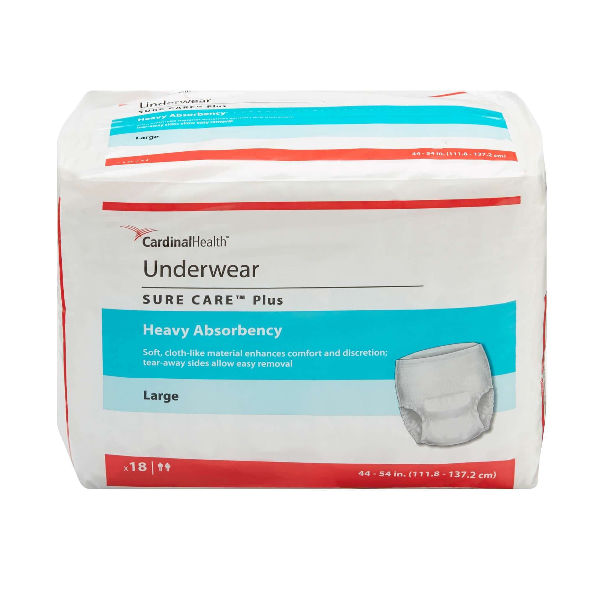 Cardinal Health Sure Care Plus Underwear, Large - Box of 72 - Image 1