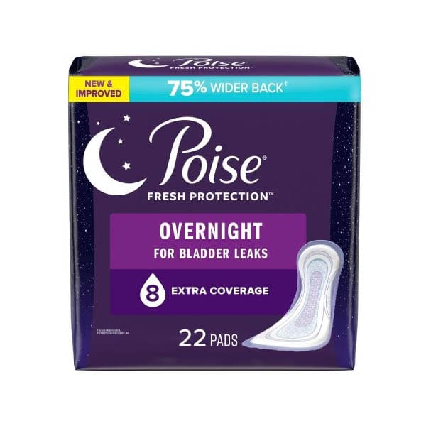 Poise Fresh Protection Overnight Bladder Control Pad - Package of 22 - Image 1
