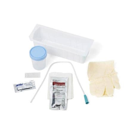 Medline Intermittent Catheterization Trays with Vinyl Catheter, PVP Swabstick, Peel-Lid Tray - Case of 20 - Image 1