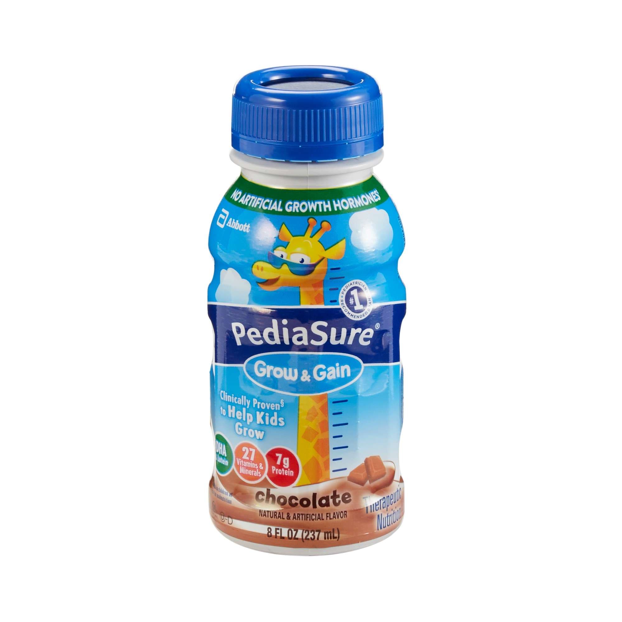 PediaSure Grow and Gain Pediatric Oral Supplement Tube Feeding Formula, Chocolate, 8 oz - Case of 24 - Image 1