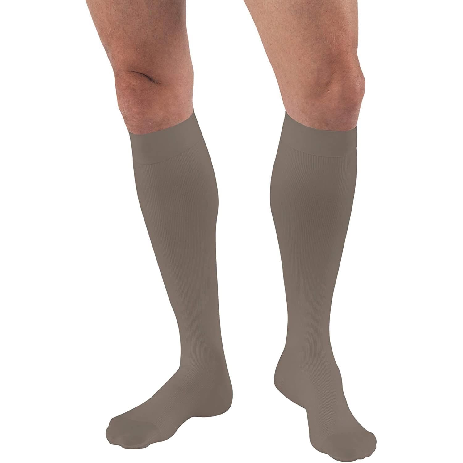 Jobst Men Compression Stocking, Closed Toe, 20-30mmHg, Large, Khaki - Pair - Image 1