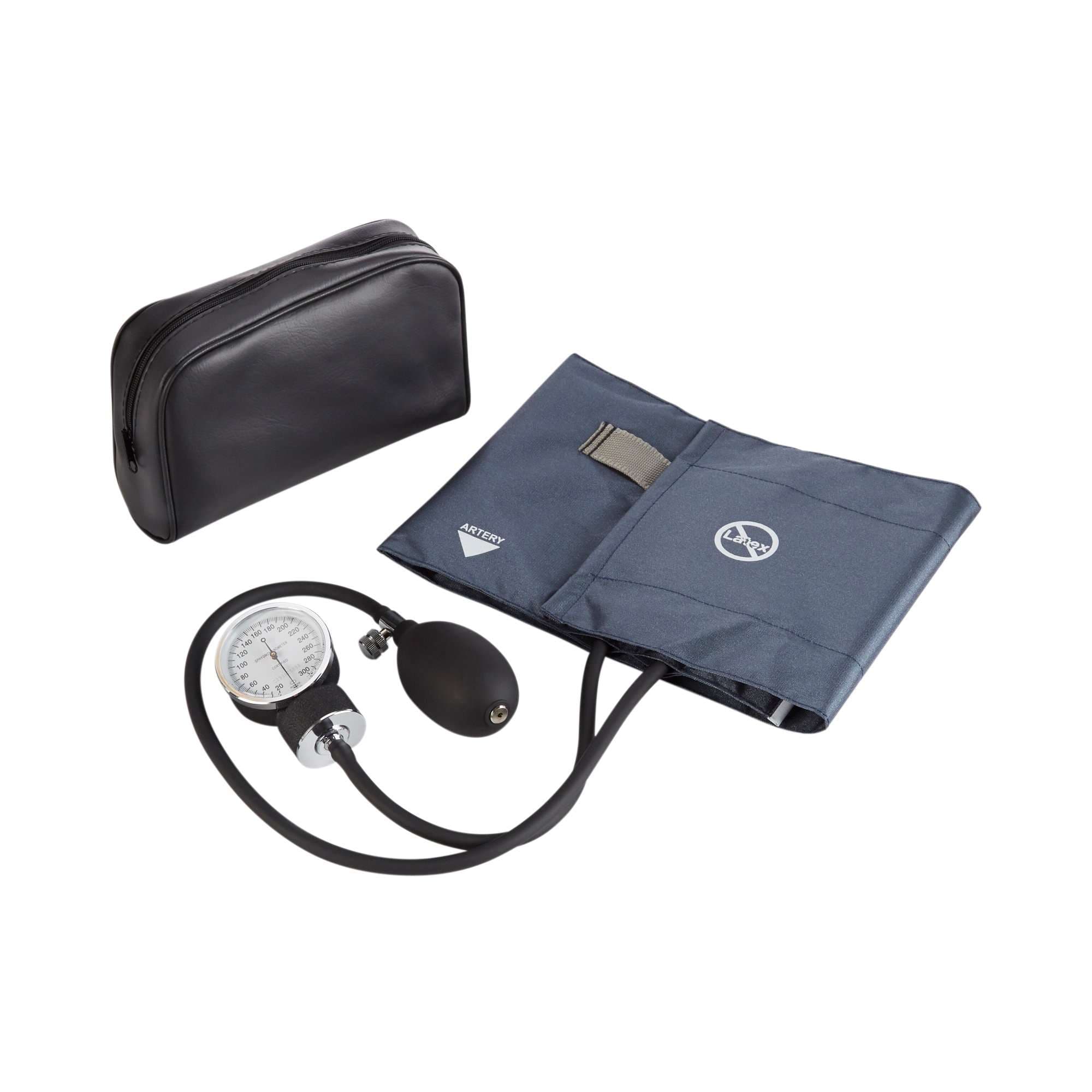 McKesson 2-Tubes Aneroid Sphygmomanometer Unit with Nylon Navy Blue Cuff - Case of 20 - Image 4