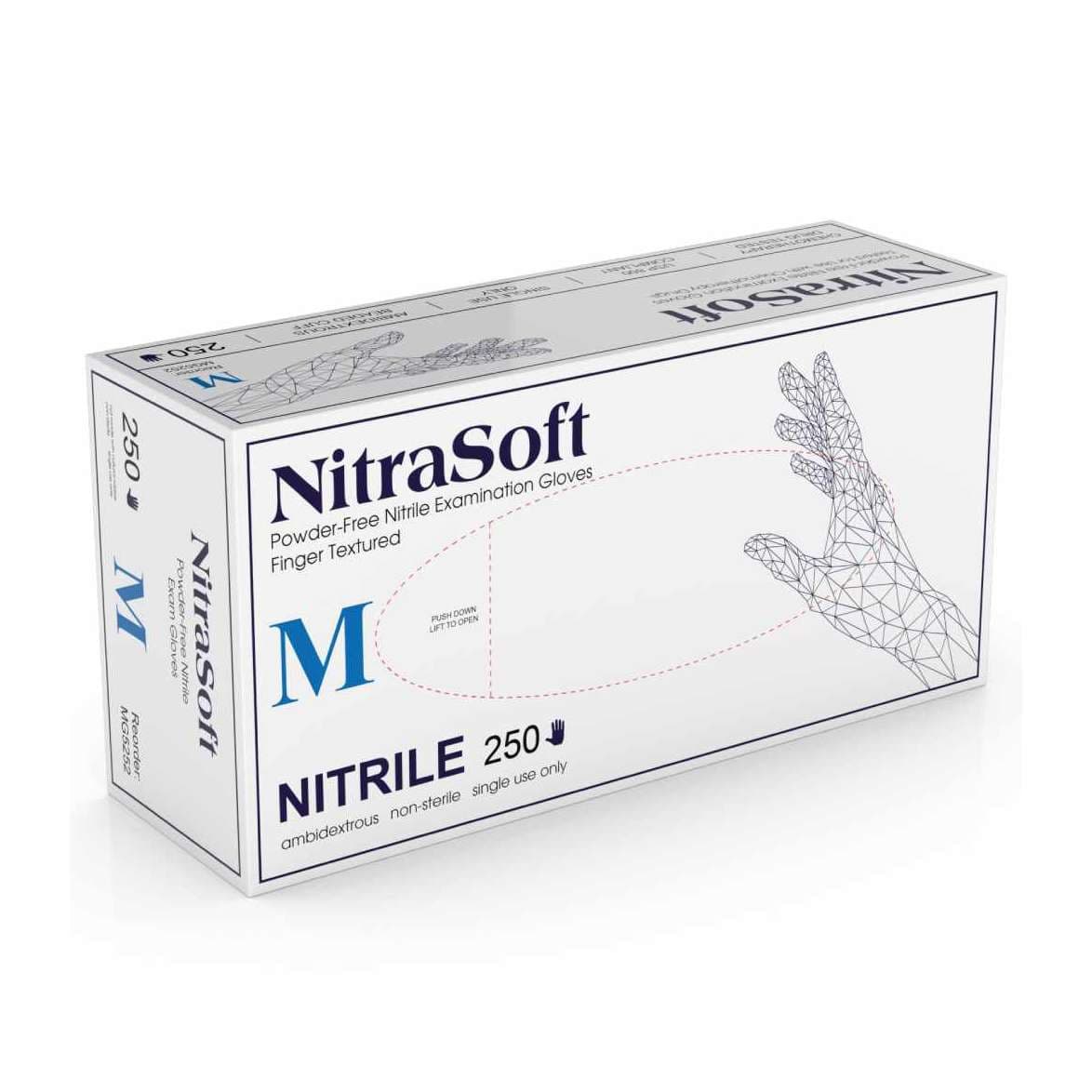 Medgluv Exam Glove, Nitrile, Large, Powder-Free, Textured Finger, Cobalt Blue, Non-Sterile - Case of 2500 - Image 1