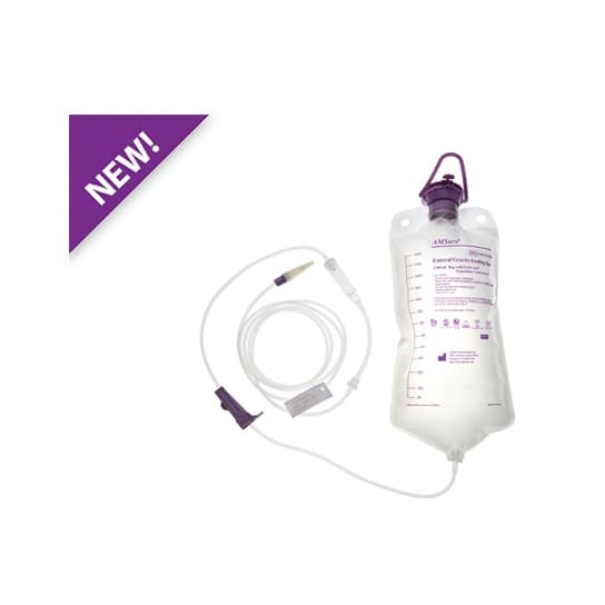 AMSure Enteral Feeding Gravity Bag Set with Enfit, Standard bore Tubing, 1200 mL - Each - Image 1
