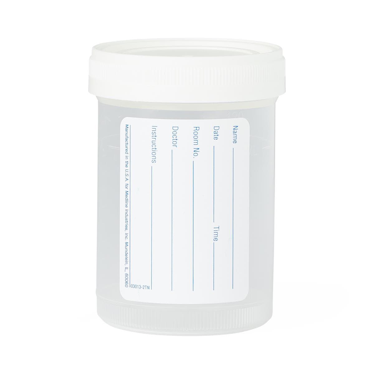 Medline Sterile Pneumatic Tube Specimen Containers, 4 oz - Case of 100 - Image 1