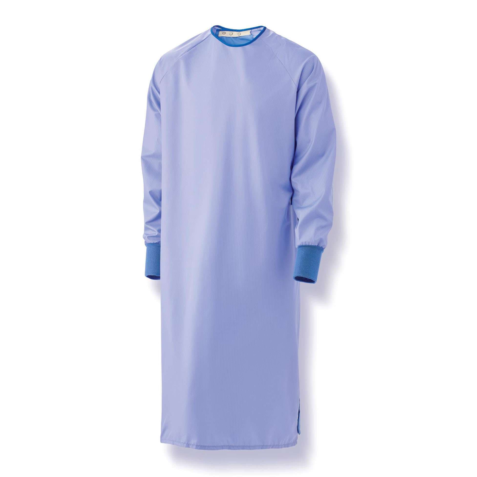 Medline Blockade Reusable Cover Gown, 1-Ply, AngelStat Back, Snaps at Neck, Ties at Back, L - 1 Dozen - Image 1