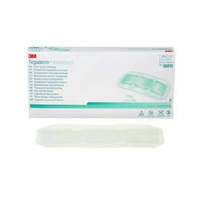 3M Tegaderm Clear Absorbent Acrylic Dressing 3-1/2 x 10 Inch - Case of 4 - Image 1