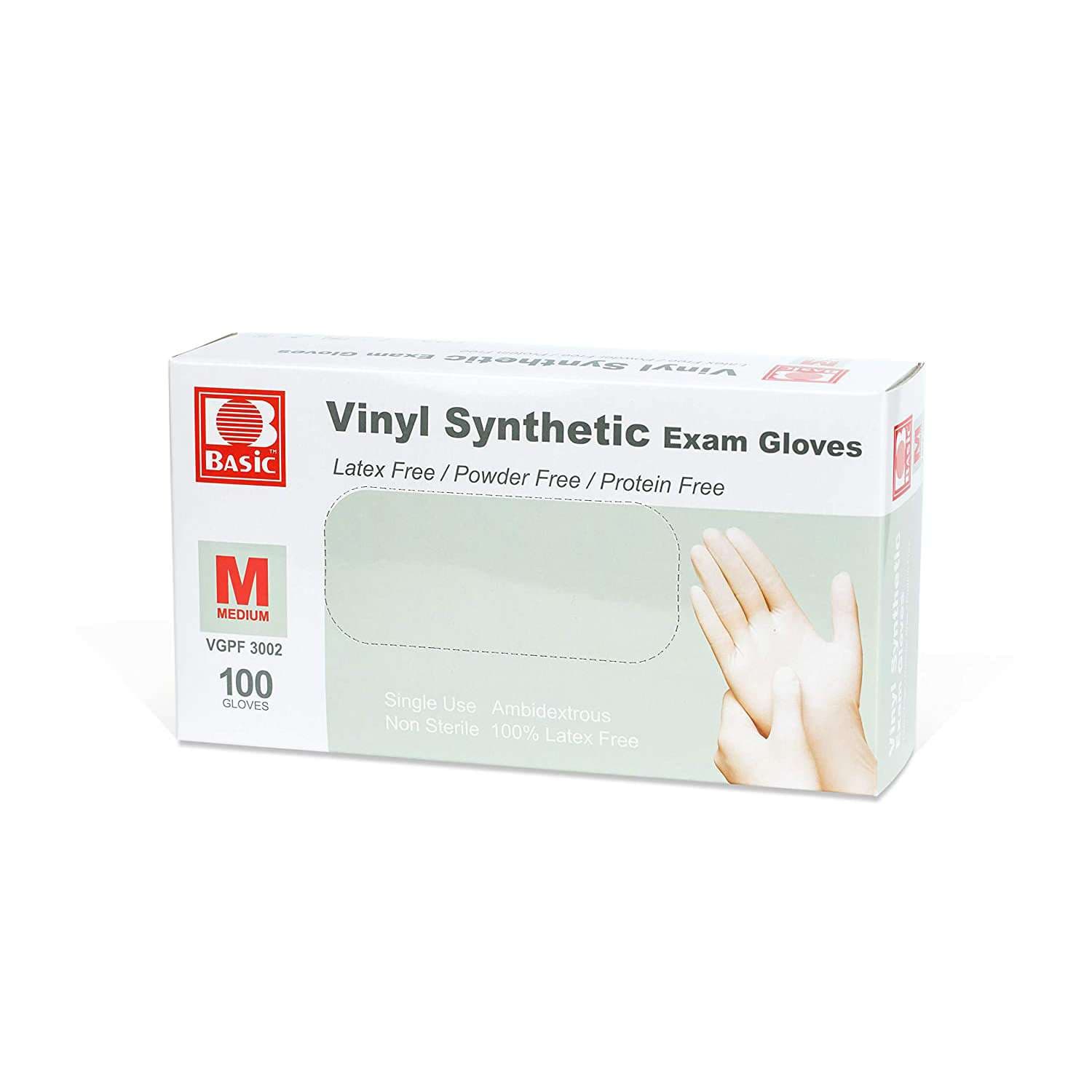 Intco Vinyl Powder-Free Exam Gloves, Medium - Box of 100 - Image 1