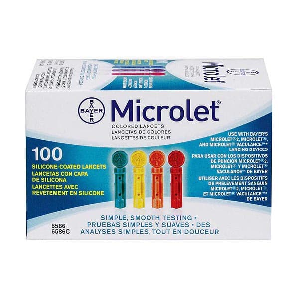 Bayer Microlet Multicolor Lancet - Box of 100 - Image 2