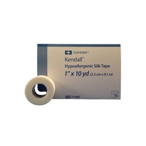 Covidien Hypoallergenic Silk Medical Tape, 1 Inch x 10 Yard - Box of 12 - Image 1