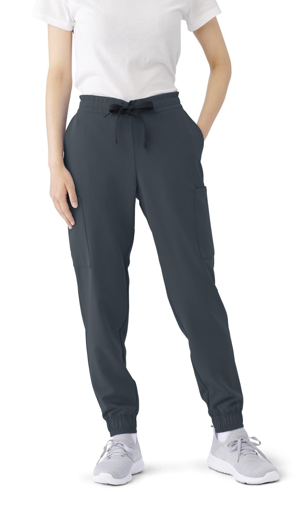 Medline First AVE Women's 7-Pocket Jogger-Style Scrub Pant, Medium-Tall, Charcoal - Each - Image 1