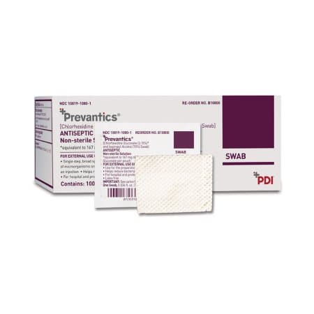Prevantics Antiseptic Prep Pad, 2 x 2-1/2 Inch - Box of 100 - Image 1