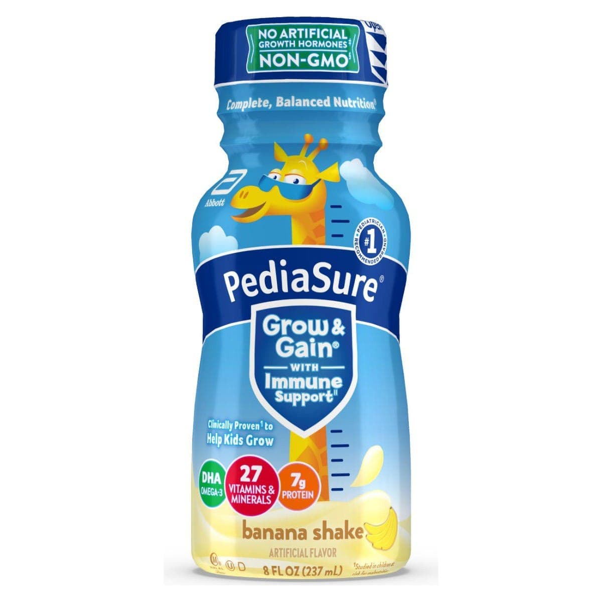 PediaSure Grow and Gain Pediatric Oral Supplement, Banana - Case of 24 - Image 1