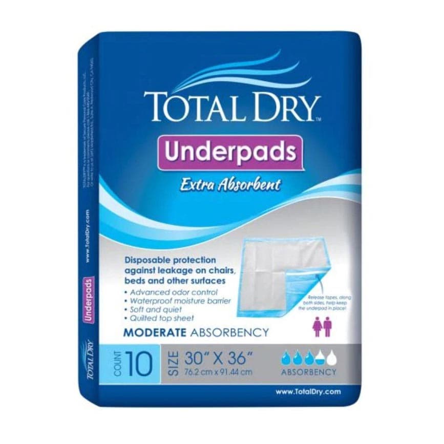 Total Dry Fluff Polymer Disposable Underpads - Case of 100 - Image 1