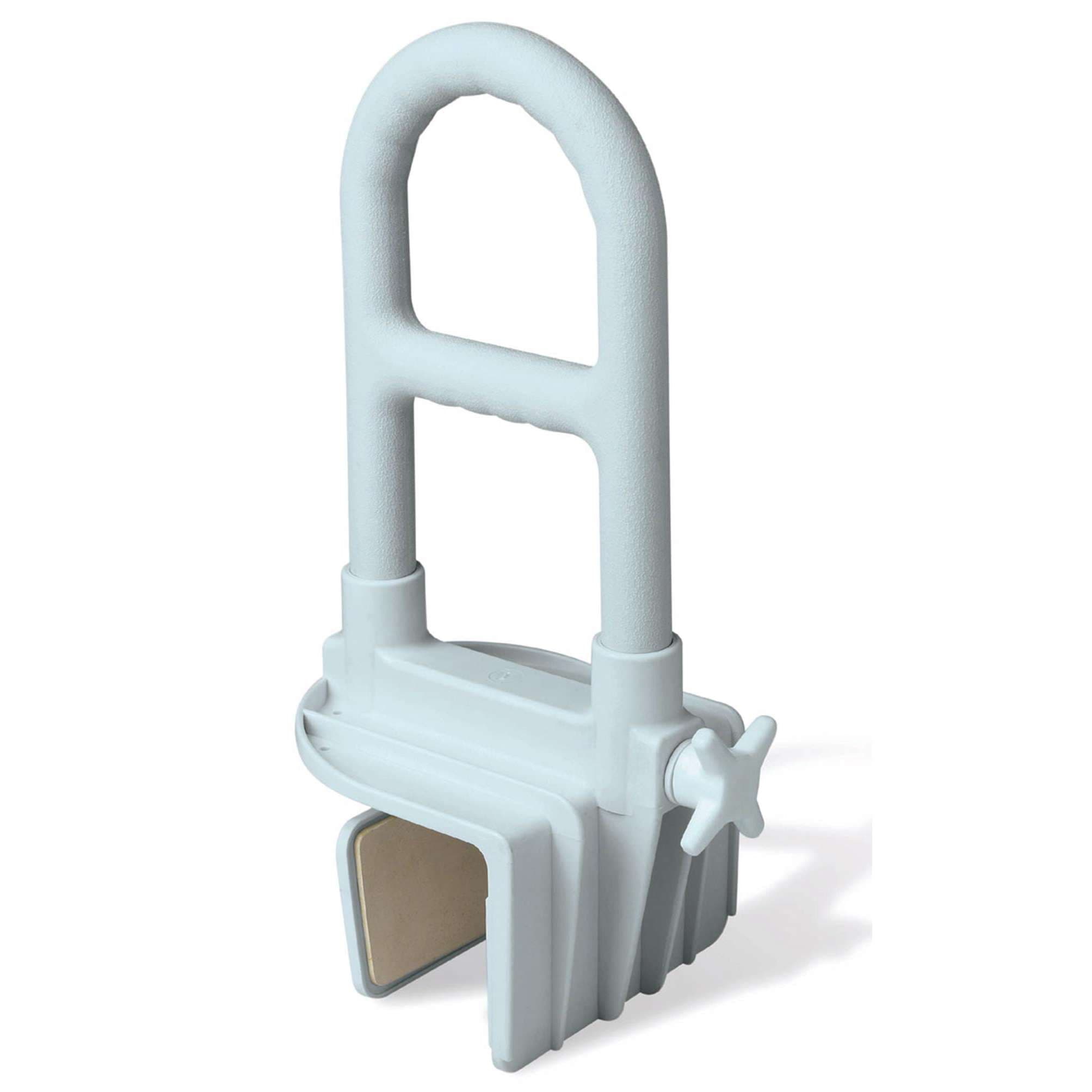 Medline Deluxe Bathtub Grab Bar with Microban, White - Image 1