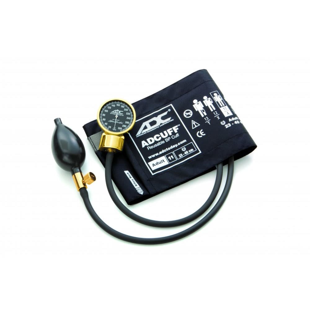 ADC Diagnostix Pocket Aneroid Sphyg, Gold Finish Black Tubing, Adult - Each - Image 1