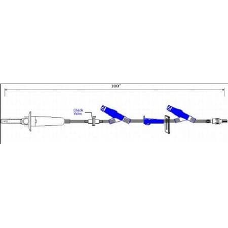 ICU Primary IV Administration Set Without Filter, Secure Lock Male Connector, 12.3 mL - Case of 25 - Image 1