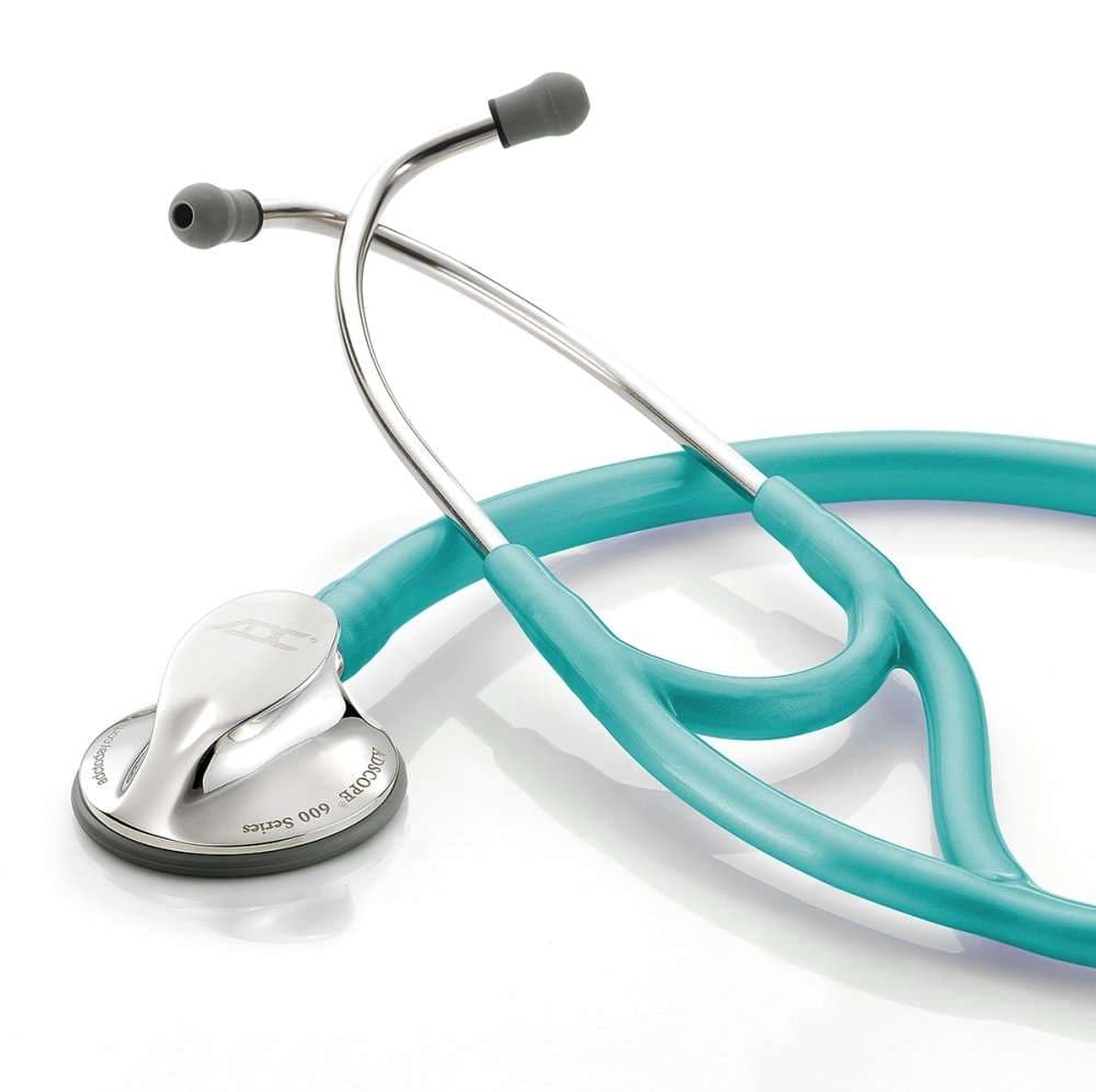 ADC Adscope Platinum Cardiology Stethoscope, Metallic Caribbean - Image 1