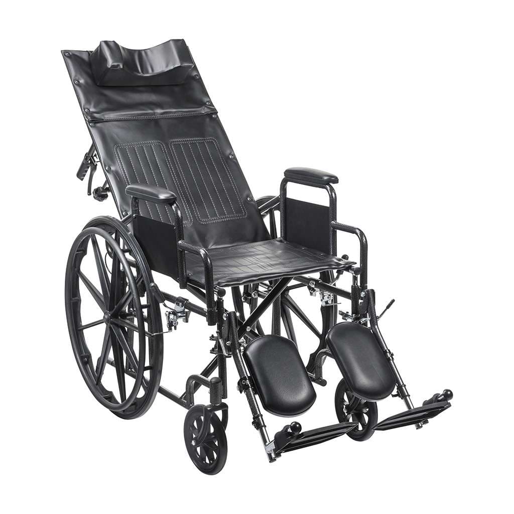 Drive Medical silver sport full reclining wheelchair with Vinyl Upholstery - Image 2