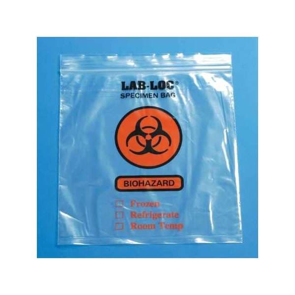 Lab-Loc NonSterile Specimen Transport Bag with Document Pouch, 2 mil