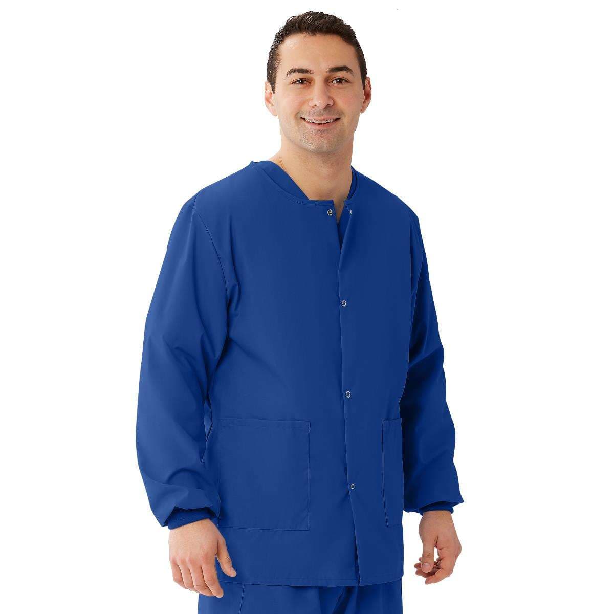 Medline AngelStat Warmup Jacket with Medline Color Coding, Sapphire, Large - Image 1