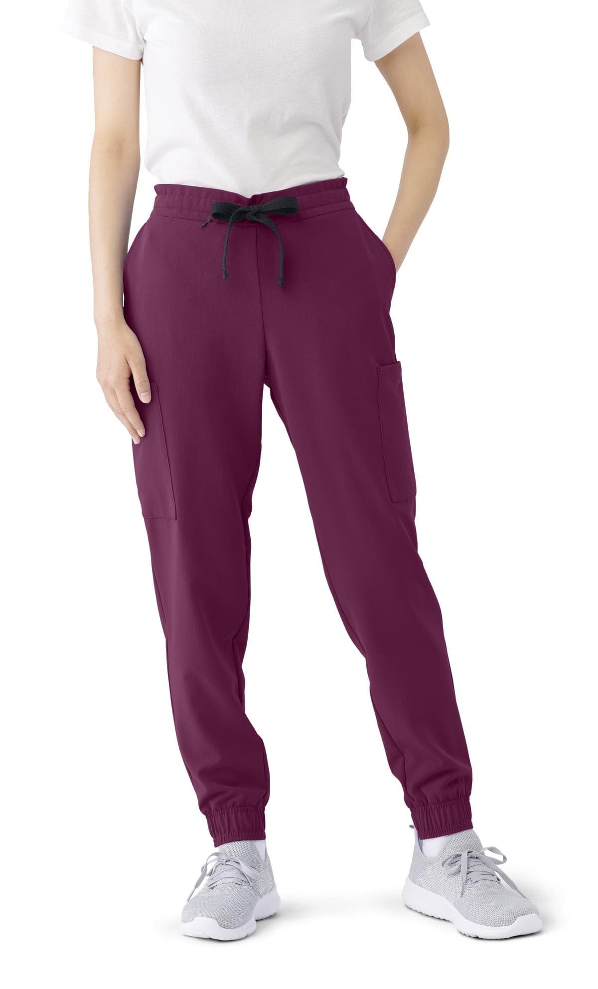 Medline First AVE Women's 7-Pocket Jogger-Style Scrub Pant, Extra Large-Tall, Wine - Each - Image 1